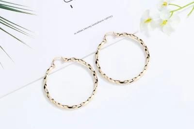 Female Fashion Jewelry Round Earring Champaign Gold Simple Earrings
