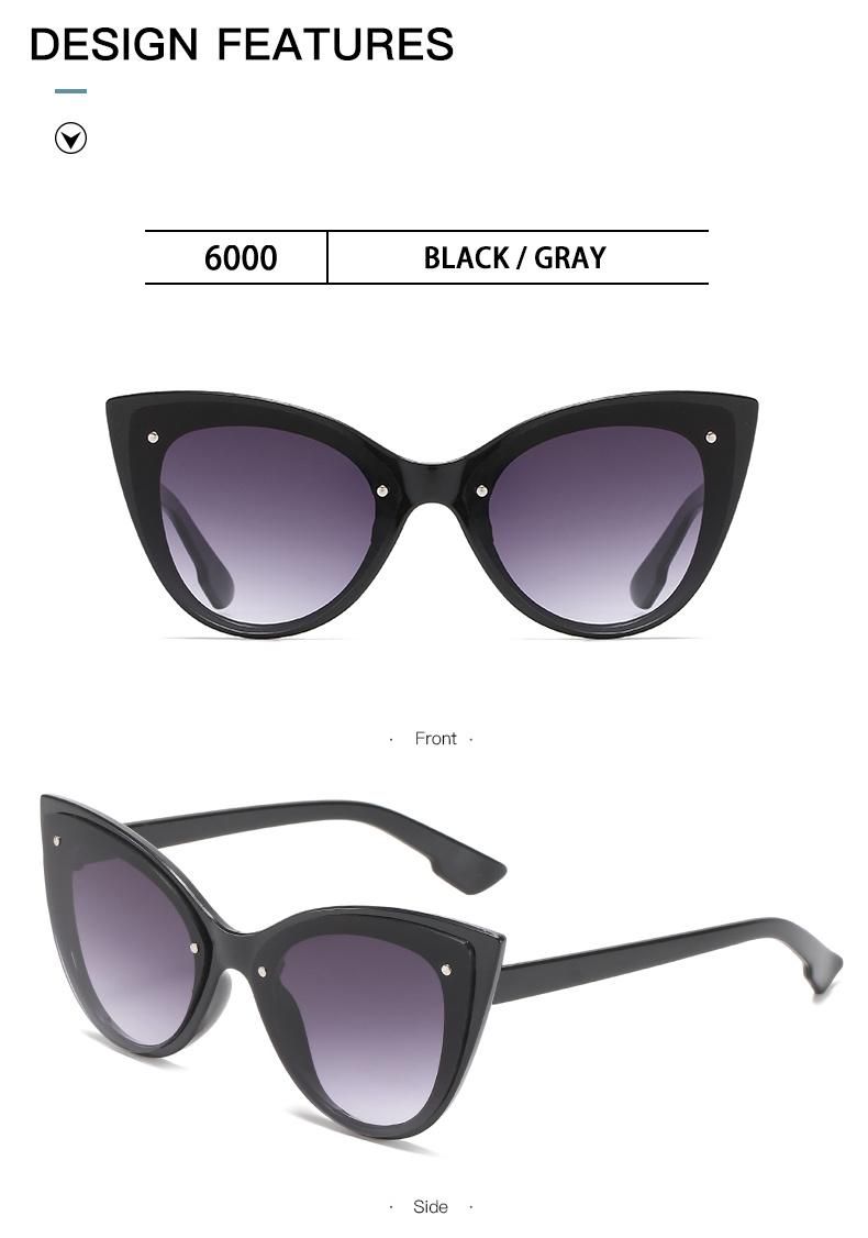 Fashion Sunglassesbig Frame Cat Eye Sunglasses Female European and American Trend Ins Colorful Sunglasses