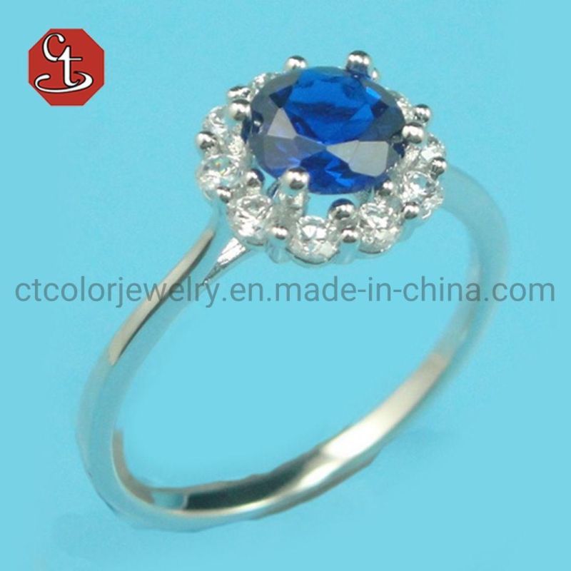 Inlaid Bridal Synthetic Diamond Ring Romantic Romantic Proposal Wedding Pave AAA+ Cubic Zircon Silver Jewelry