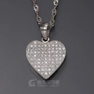 Elegant Love Heart Micro Pave Setting 925 Silver Pendant