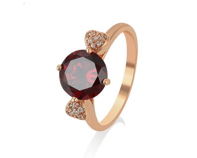 Jewelry Elegant Classic Design Rose Gold Environ-Friendly Copper Ladies Synthetic CZ Ring