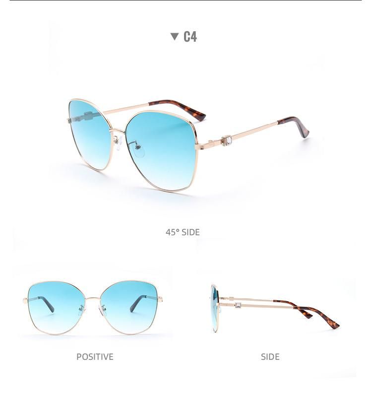 2022 Fashion Oversize Women Sunglasses 2021 Diamond Metal Lady Sunglasses Big Frame