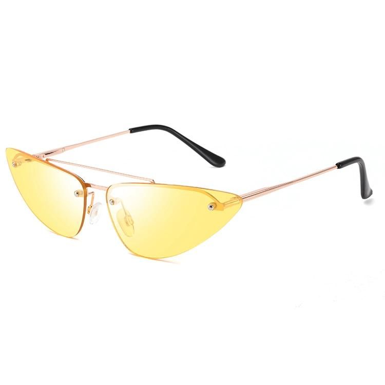 2019 Cat Eye Half Frame Metal Sunglasses