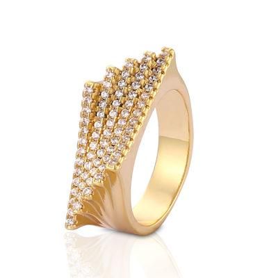 Fashion Women 18K Gold Plated Stainless Steel Silver Wedding Engagement Finger Rings Jewelry Design