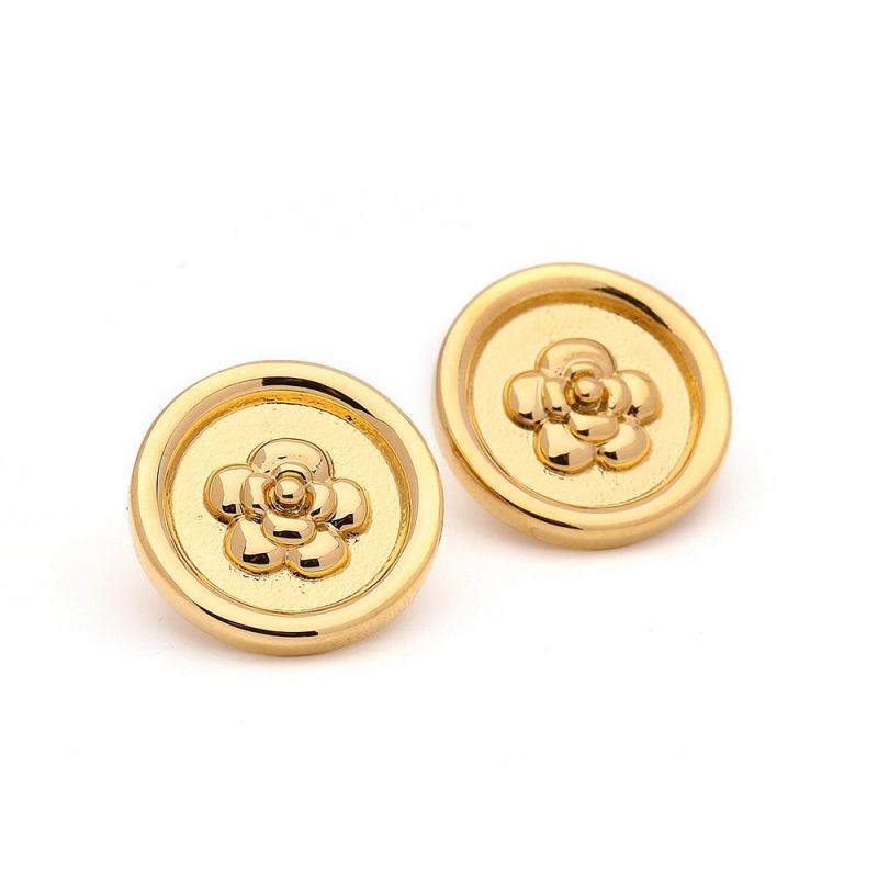 Front Flower Design Negative Head Shape Copper Earring