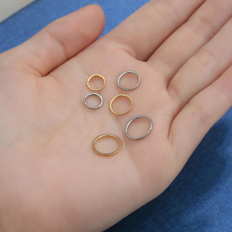 Hinged Segment Ring-G23 Titanium Pyramid Nose Rings Hoop 16g 6mm to 12mm Body Piercing Jewelry