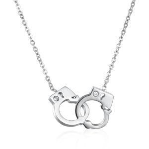 Gold Plated Stainless Steel Mini Handcuffs Necklace