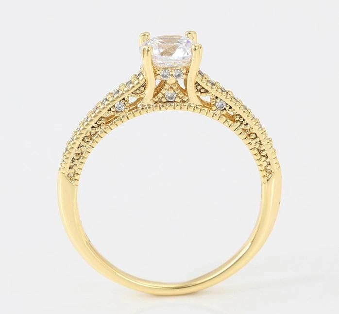 Unique Design Wedding Ring 14K Gold Plated Copper Alloy Jewelry