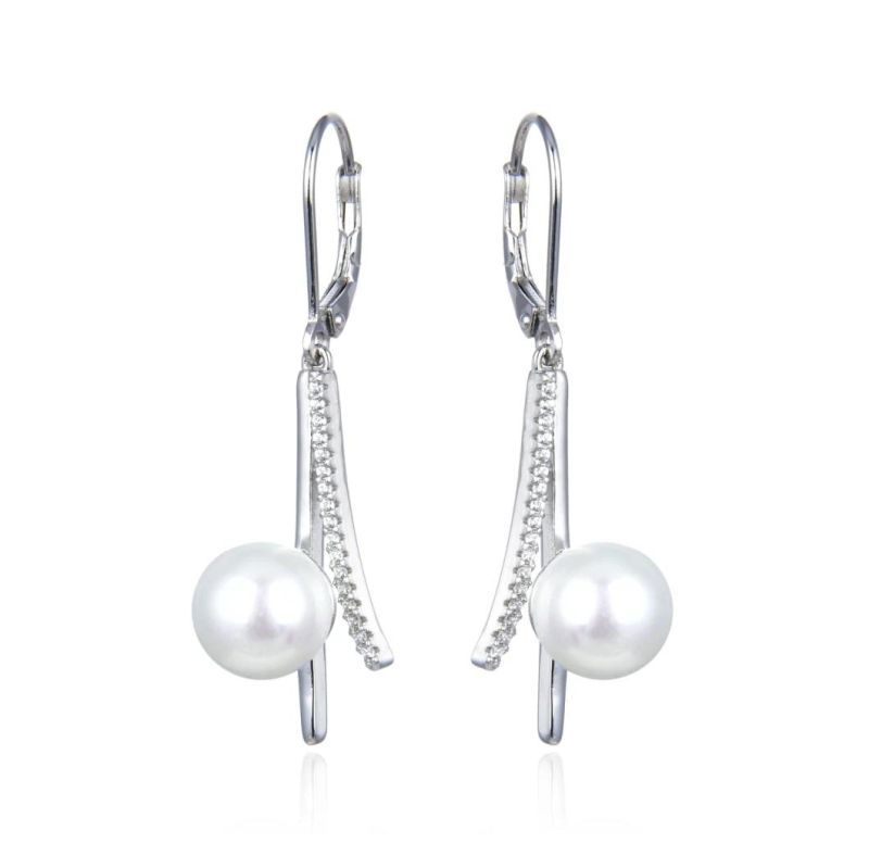 Hot Sale 925 Sterling Silver Pearl French Hook Earring