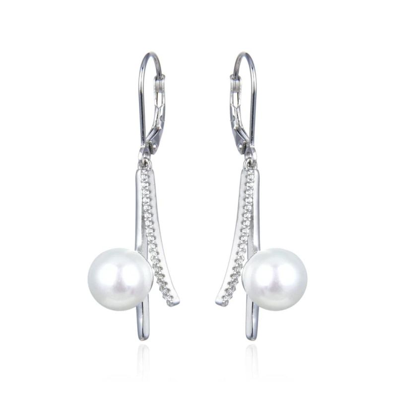 Hot Sale 925 Sterling Silver Pearl French Hook Earring