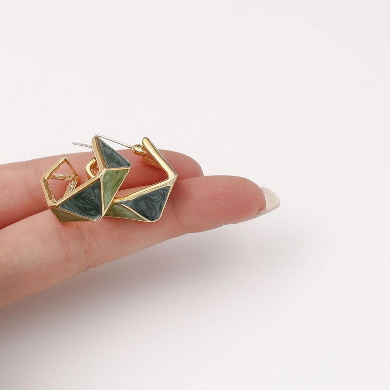 Fashion Vintage Green Stud Earrings Jewelry