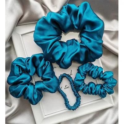 Customized Size 16/19/22mm100% Mulberry Silk Fancy Silk Hair Scrunchies Set