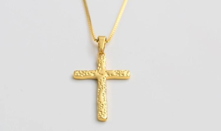 Men Stainless Steel Jewelry Etch Craft Fashion Cross Pendant Necklace