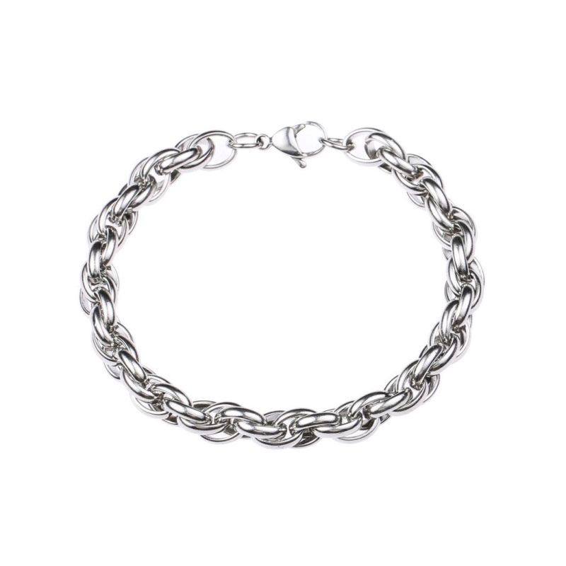 Man Bracelet Jewelry Trendy Retro Hand-Woven Twist Hip-Hop Stacking Accessories High Quality Stainless Steel Bracelet Jewelry Men Fashion Jewelry