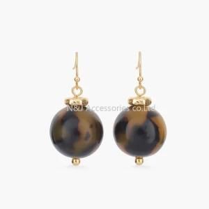New Charm Resin Beads Alloy Charm Fashion Earrings Wholesale