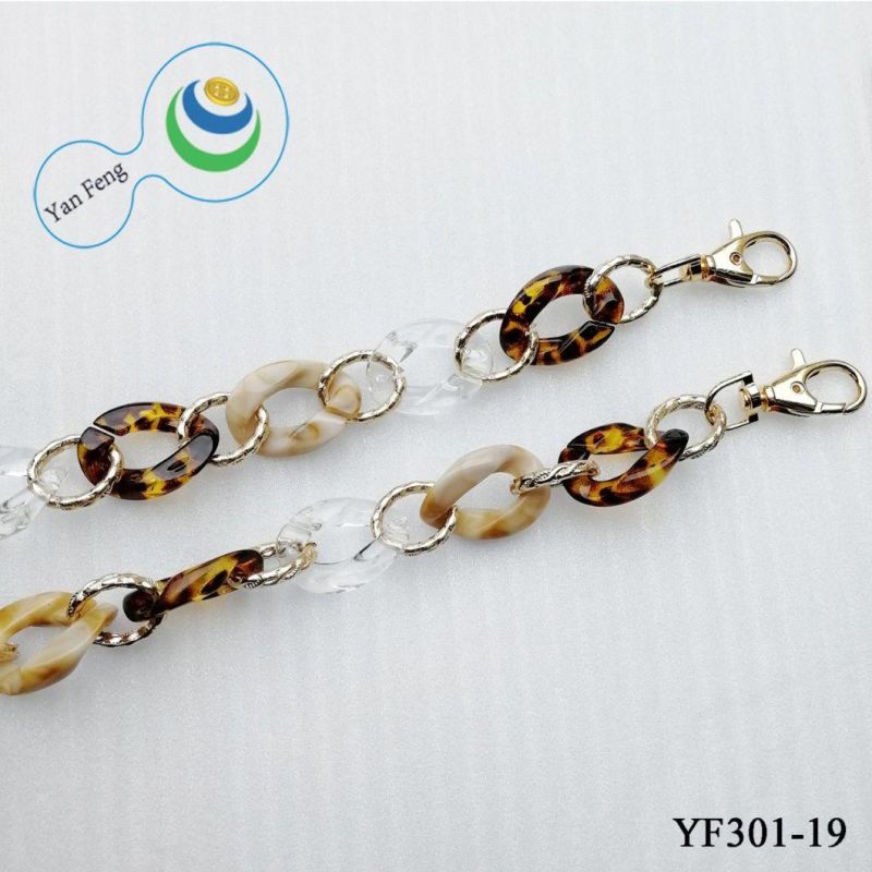 21.5*30mm Fashion New Pure Color Design Series Ornament Chain Plastic Chain Iron Dog Hook Bag Accessories (YF301-19)