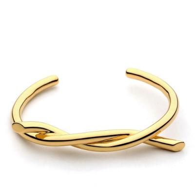 Women Fashion 100% Brass Knot Bangle Cuff Bracelet