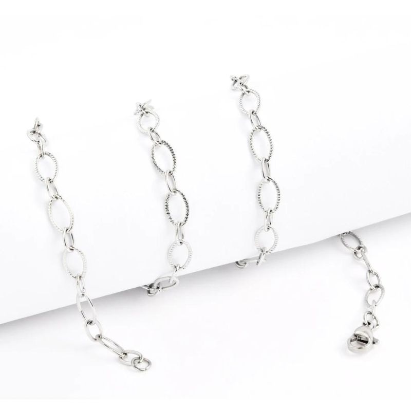 Stainless Steel Jewellery Cable Chain Embossed 1: 1 Bracelets Choker Necklace for Fashion Decoration Design