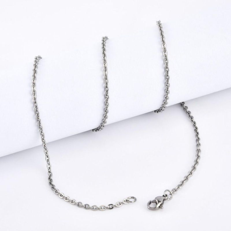 Wholesale Stainless Steel Polish Flat Cable Chain Necklace Bracelet Fashion Jewellery for Jewelry Making Design