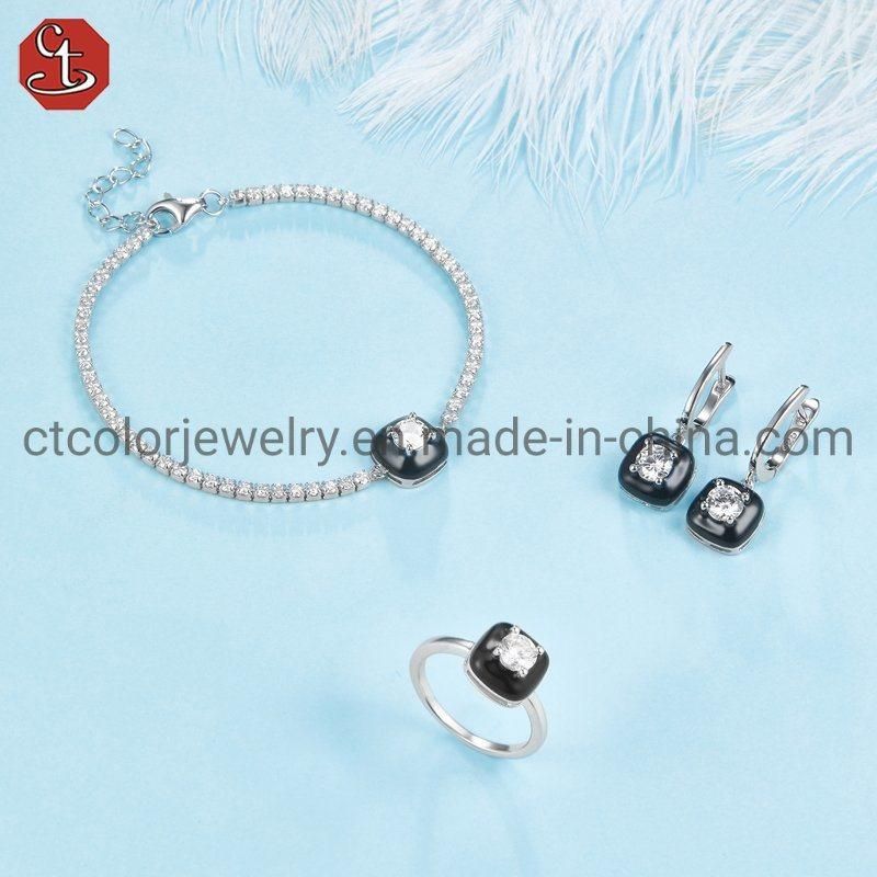 Fashion Accessories Enamel 925 silver Jewelry Earrings for Women