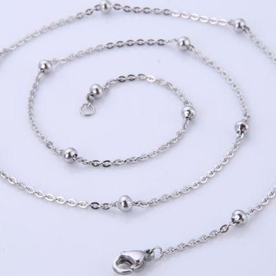 316L Stainless Steel Necklace Flat Cable Chain with Ball