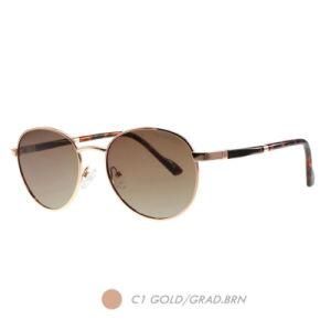 Metal New Fashion Sunglasses, Classic Seme Round Frame M6008-01