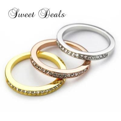 925 Silver Trinity Ring Fashion Jewelry with 18K Rose Gold Rhodium Plated Ring