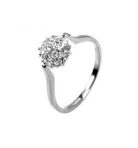 Silver Plated Women Ring Zircon Squares Jewelry Ring