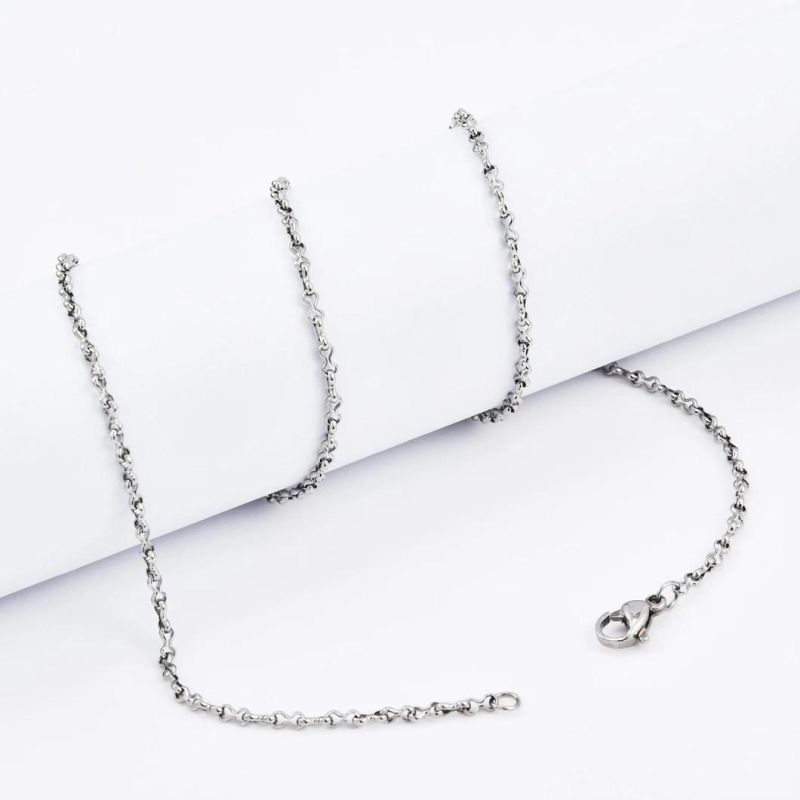 Custom Classic Gold Plated Eight Shaped Chain Stainless Steel Necklace Bracelet Anklet Fashion Jewelry
