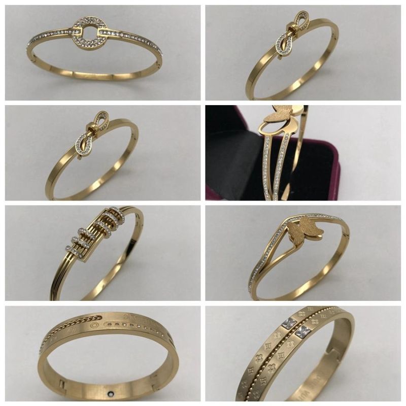 Men Women Fashion Gold Jewelry New Trendy Bangles Gong Empty Geometric Minimalist Evil Eyes Cuff Bracelet