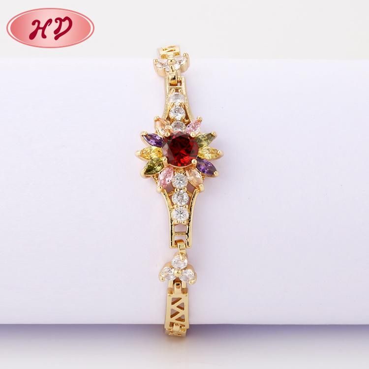 Costume Jewelry Lady Copper Alloy Fashion Gold Bracelet