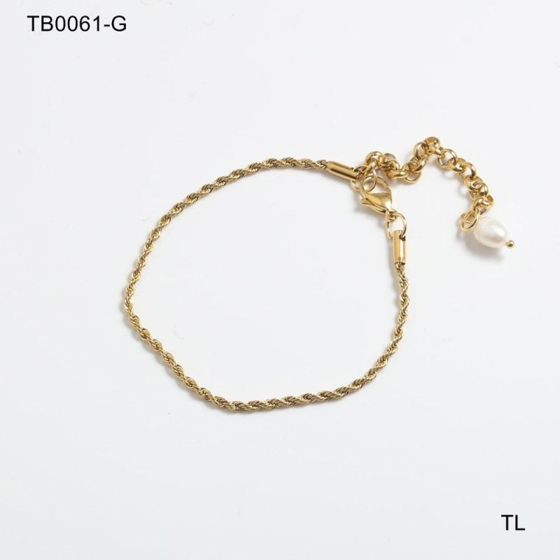 Manufacturer Custom Gold Fashion Jewelry High Quality Waterproof Stainless Steel Gold Jewelry Gold Chain Pearl Bracelet