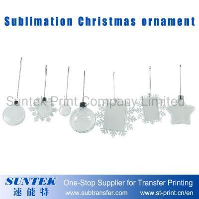 Blank Round Snow Shape Christmas Pendants Sublimaiton