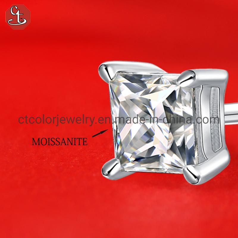 2021 Fashion jewelry natural Moissanite simple style ear studs for girls