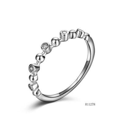 925 Sterling Silver with CZ Charm Ring