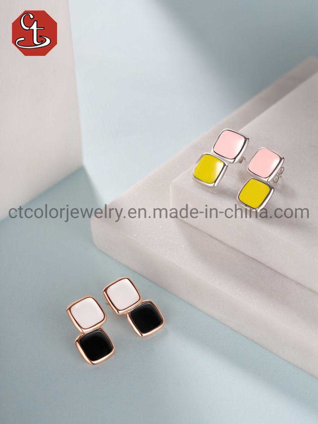 Custom Jewelry Color Enamel Fashion Jewelry 925 Sterling Silver Jewelry Earrings For Women