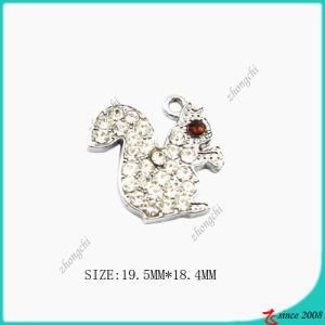 Crystals Zinc Alloy Metal Squirrel Charm (SPE)