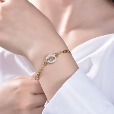 Custom Fashion Jewelry Gold Bracelet 925 Sterling Silver with Gemstone Bracelet Cuban Chain Women Bracelet Bangle