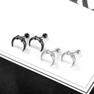 Moon Horn Stainless Steel Earrings Stud
