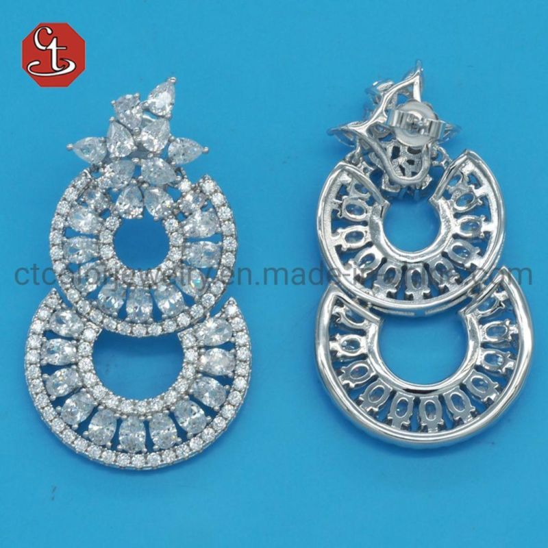 Trendy Cubic Zircon Drop Earrings Vintage Hollow Party Dangle Earrings Jewelry for Woman Gift Wholesale