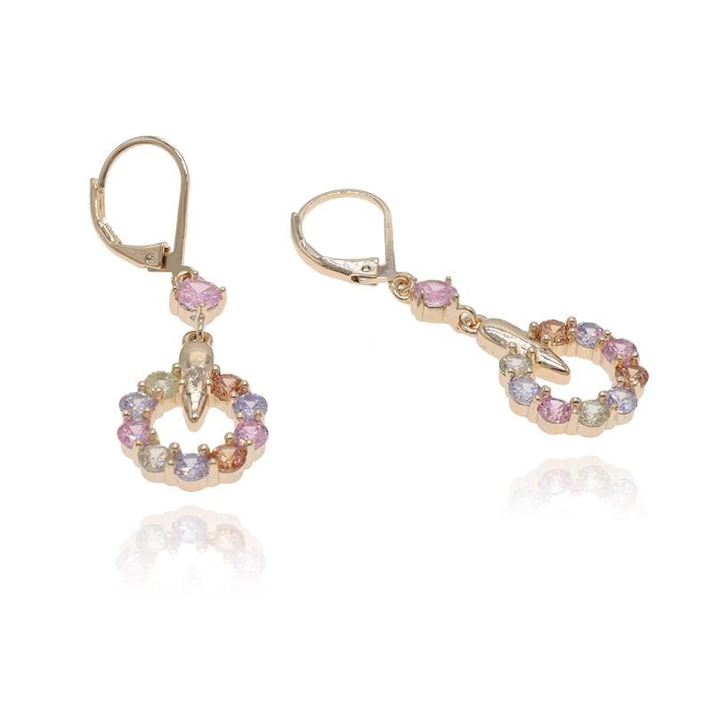 Korea CZ Zircon Earrings Fashion Ladies Gold-Plated Pendant Earrings