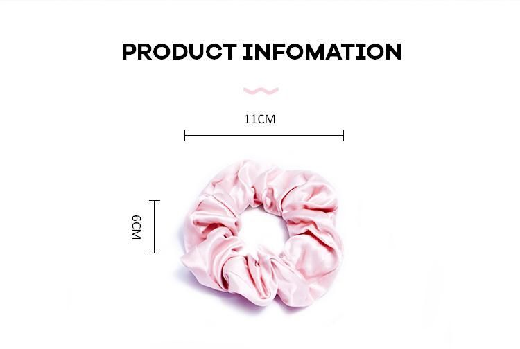 Real 100% Silk Elastic Hair Ties Fashionable Skinny Silk Hair Scrunchies for Girls