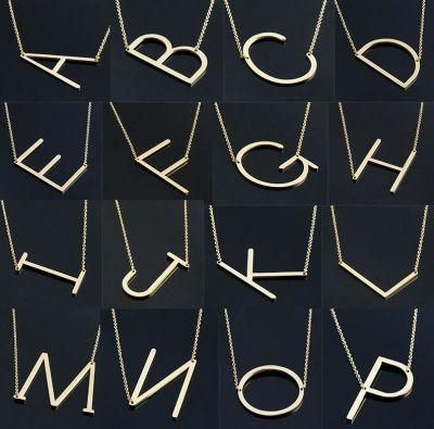 New Fashion 26 Letters Stainless Steel Short Charm Necklace