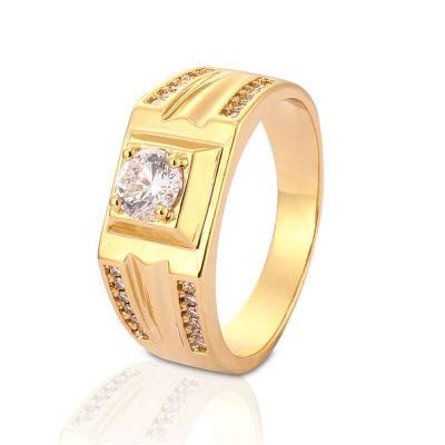 Fashion 18K 14K Gold Plated Wedding Engagement Jewelry Stainless Steel Silver Finger Man Rings Design