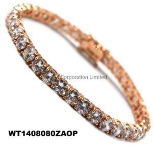 Fashion Jewelry Tennis Bracelet Silver Bracelet Rose Plating