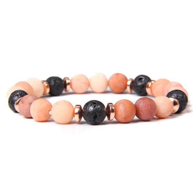 Natural 8mm Gorgeous Semi-Gem Healing Crystal Stretch Beaded Bracelet for Both Men and Women