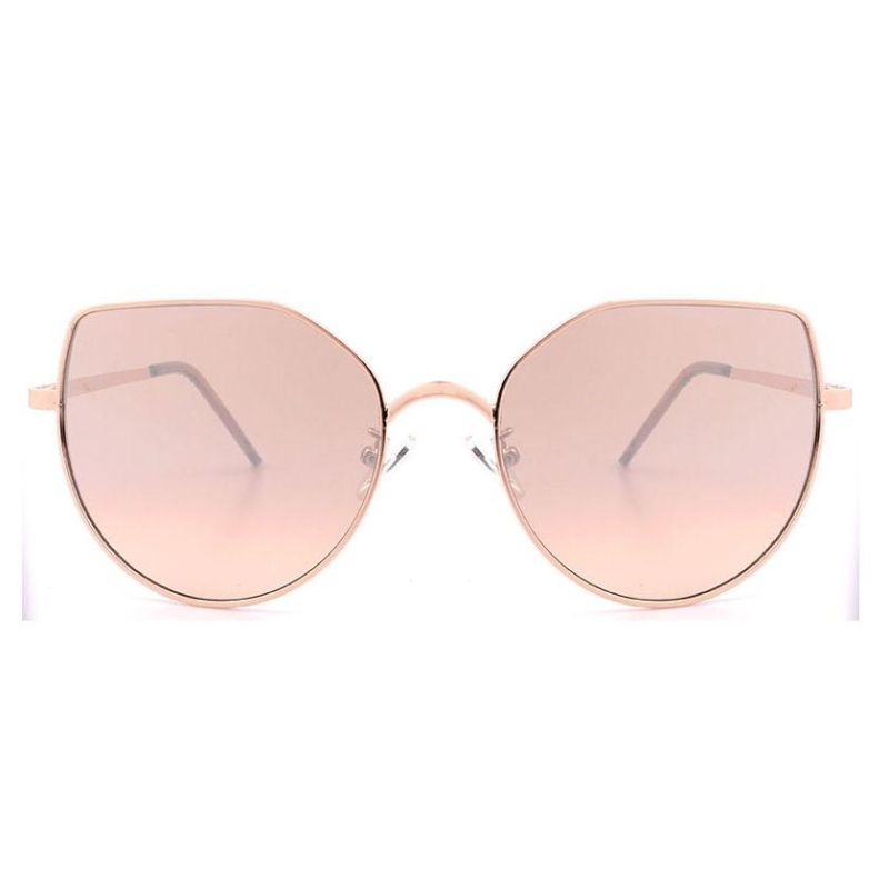 2018 Pink Mirror Fashionable Cateye Metal Sunglasses
