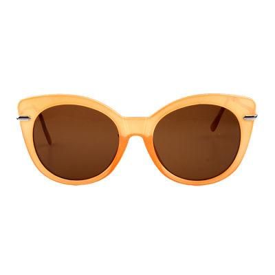 Yellow Plastic Frame with Metal Temple Sunglass