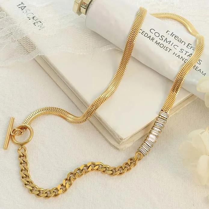 Manufacturer Customized Fashion Luxury Jewelry Waterproof Matte Gold-Plated Necklace Women′s Necklace