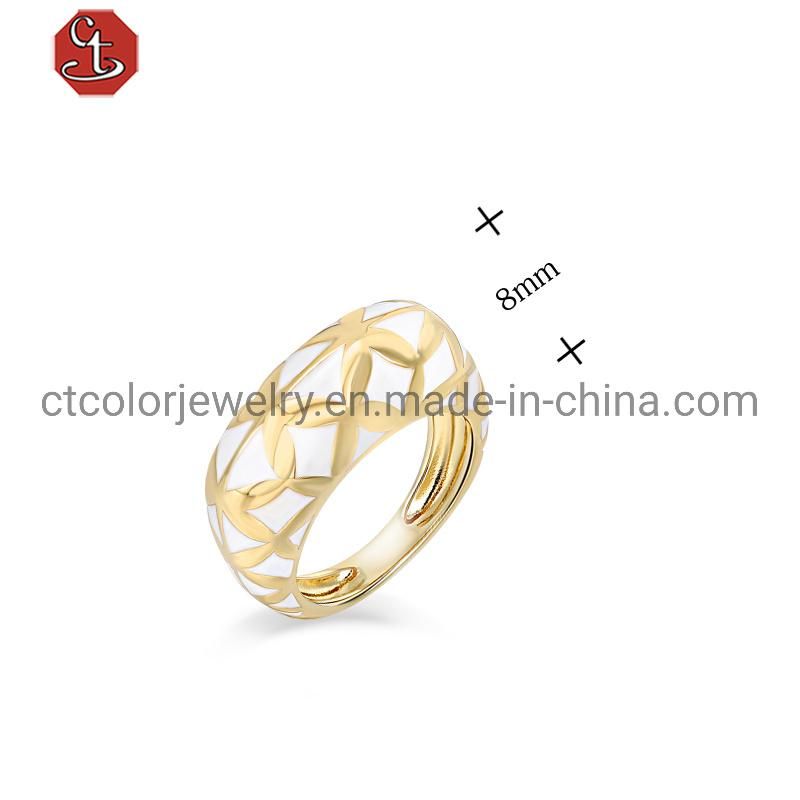 Costume jewelry ring 925 silver Enamel fashion ring for women